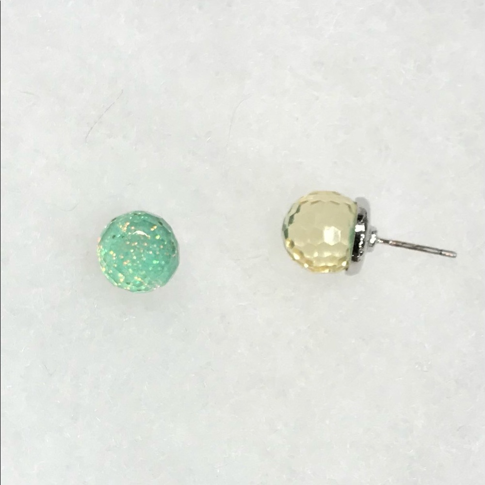 Iridescent colour changing stud ball earrings